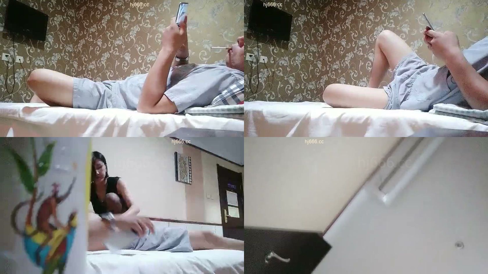 凡哥足疗探花会所女技师，短发少妇边按摩揉奶子，埋头舔屌69舔逼，开档黑丝后入猛操屁股